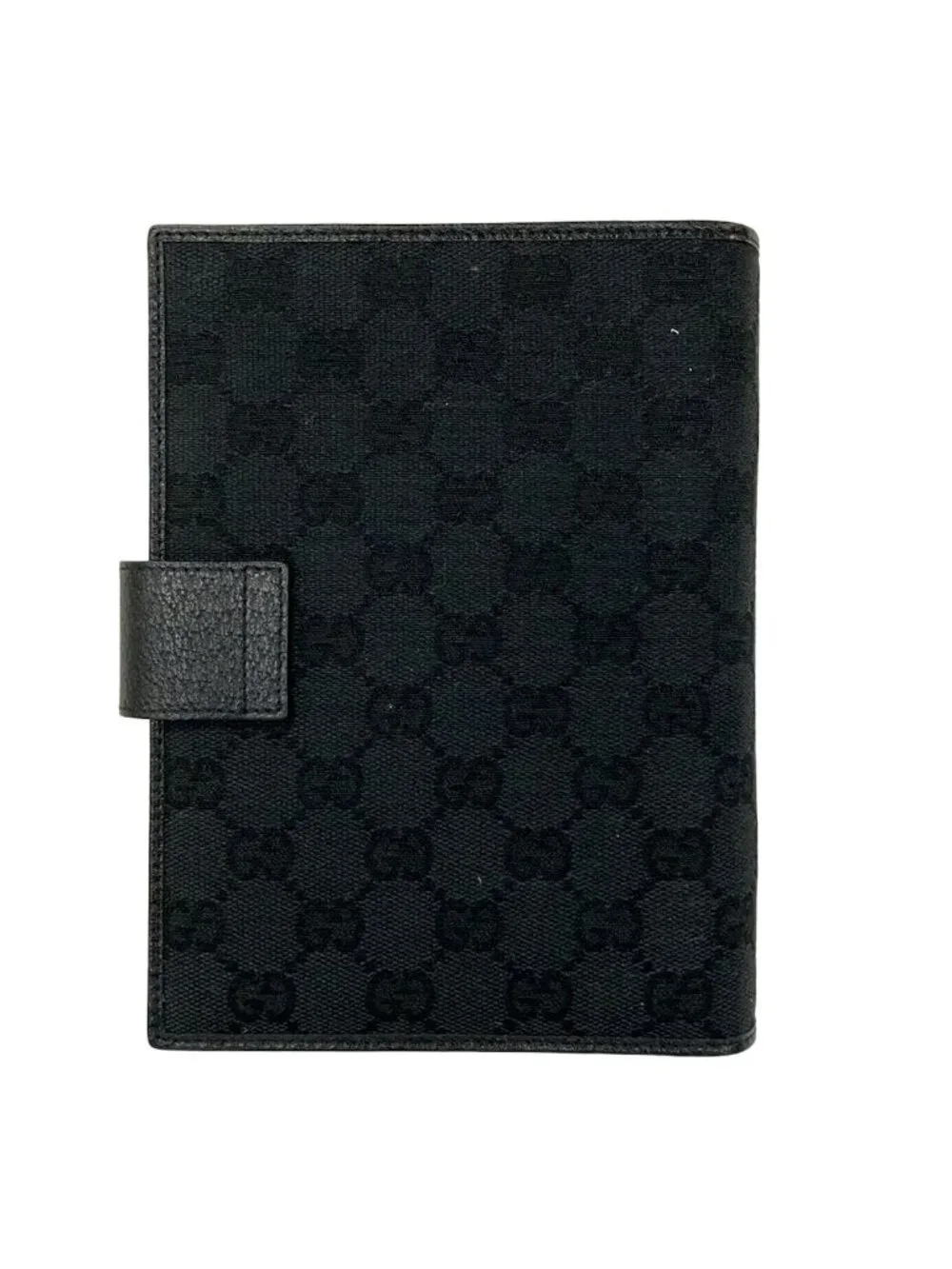 Gucci Agenda GG Pattern Black Leather